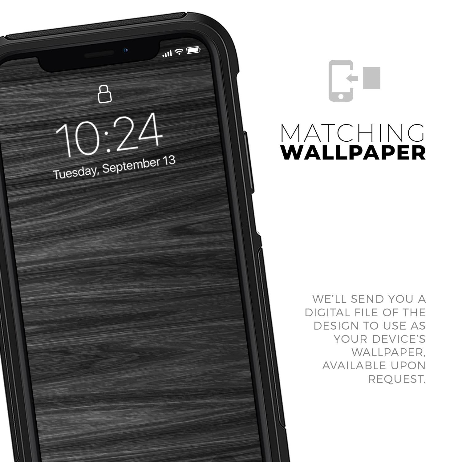 Dark Slate Wood - Skin Kit for the iPhone OtterBox Cases